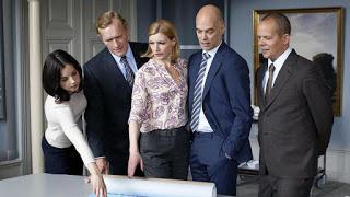 Louise Peterhoff (Elin hammar), Sven Nordin (Gunnar Elvestad), Cecilia Frode (Rebecka Lundström), Niklas Hjulström (Statsministern) och Daniel Larsson (Ludwig Biehlers)