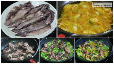 Chipirones Esparragos Encebollados Paso Paso