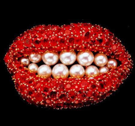 Ruby Lips Brooch