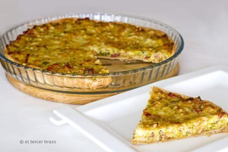 Quiche de puerros y bacon