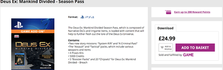 Filtrado contenido pase de temporada de Deus Ex: Mankind Divided