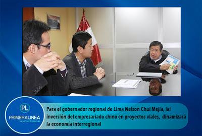 En Lima provincias:EMPRESARIOS CHINOS PREDISPUESTOS EN INVERTIR EN INFRAESTRUCTURA VIAL…
