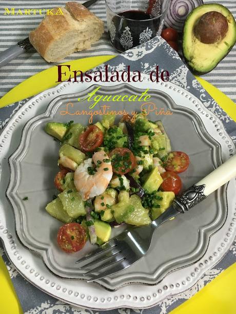 Ensalada De Aguacate, Langostinos Y Piña