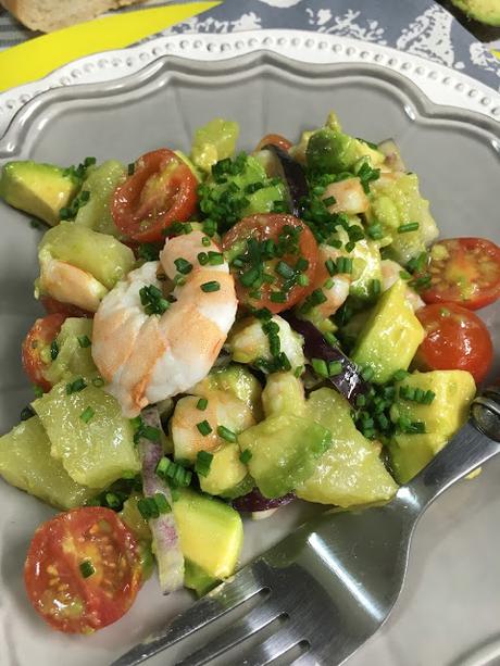 Ensalada De Aguacate, Langostinos Y Piña