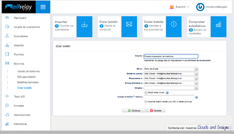 Importar plantilla mailrelay