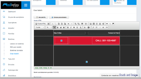 Importar plantilla mailrelay