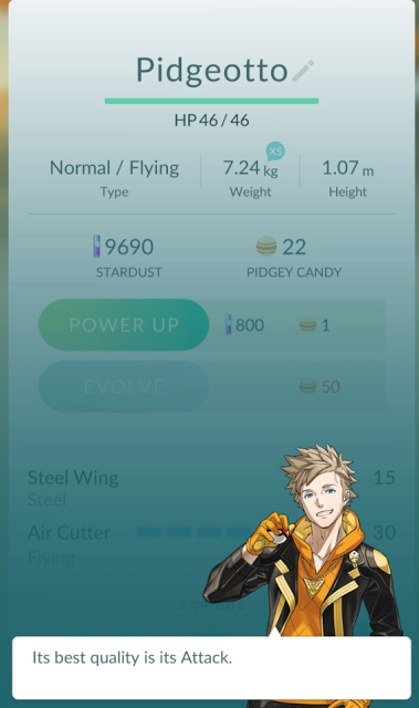 Pokémon GO se actualiza para saber cómo de fuerte es nuestra criatura con los líderes