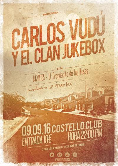 Concierto de Carlos Vudú y el clan jukebox en Costello club