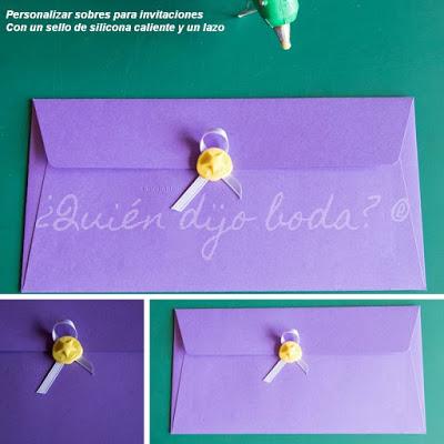 Personalización de sobres para invitaciones de boda con sello de silicona caliente
