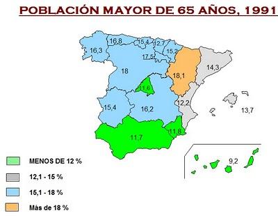 El progresivo envejecimiento de la población española