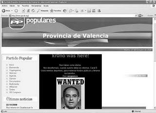 Hackeada la Web del PP valenciano