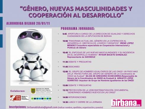 Jornada “género, nuevas masculinidades y cooperación al desarrollo” 28/01/2011. Bilbao.