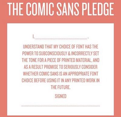 The Comic Sans Pledge