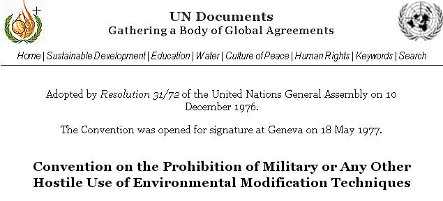 LA prueba de que los CHEMTRAILS existen: LA ONU  lo sabe desde 1976