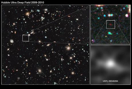 Hubble descubre un nuevo contendiente para el récord de galaxia más lejana