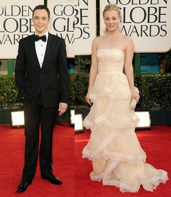 BIG BANG THEORY: Kaley Cuoco y Jim Parsons en los Golden Globe 2011