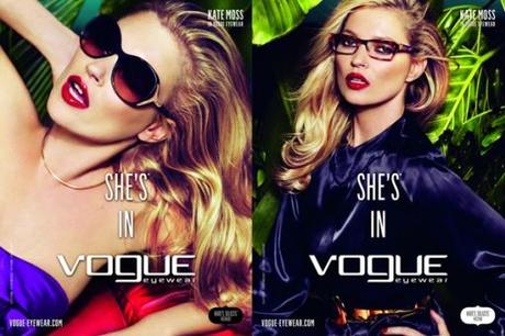 Kate Moss, imagen de Vogue Eyewear, Primavera/Verano 2011. Behind the scenes