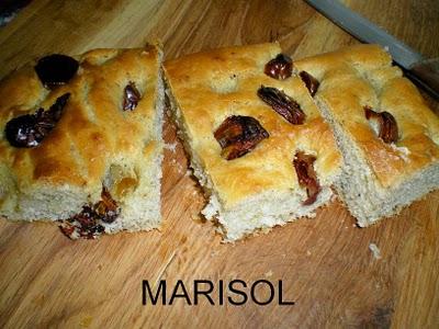 Focaccia de datiles y roquefor