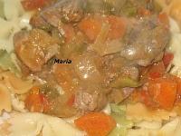 Pasta pajaritas con asadura de pollo