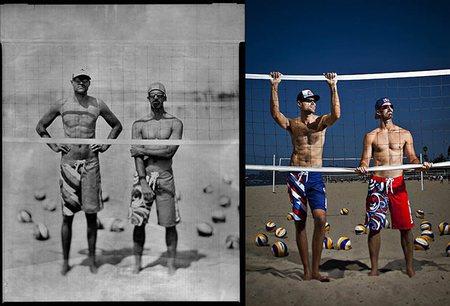 Southern California natives Phil Dalhauser, left, and Todd Rogers are photographed on the courts of East Beach Park, in Santa Barbara. The duo will be looking to repeat their gold-medal winning performance in Beijing at the London Olympic Games.