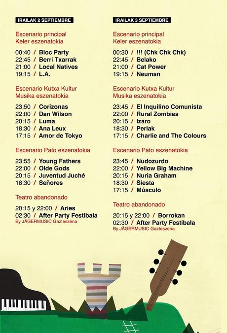 Kutxa Kultur Festibala 2016, horarios