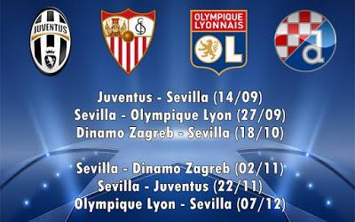 Rivales del Sevilla FC en la Fase de Grupos de la Champions League
