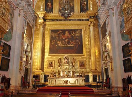 La Iglesia del Hospital de los Venerables (4): Presbiterio y Retablo Mayor.