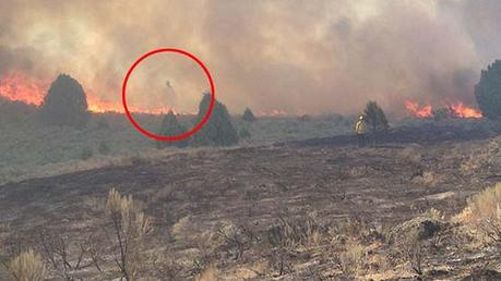 Una familia fotografía un fantasma en medio de un incendio en Estados Unidos