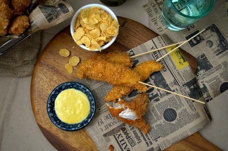 Pollo frito con cornflakes, ¡ricos chicken fingers para los peques! #Asaltablogs