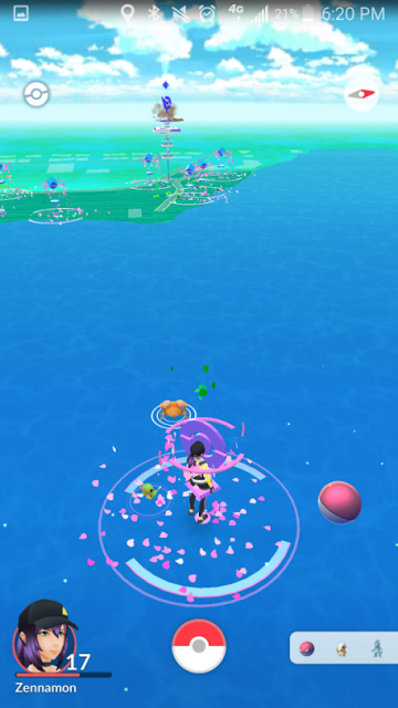 Jugador encuentra y utiliza pokeparada inaccesible en mitad del mar
