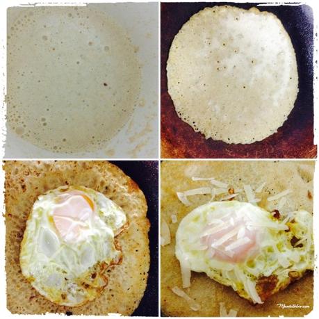 Tortitas con huevo y parmesano Elaboración_Fotor