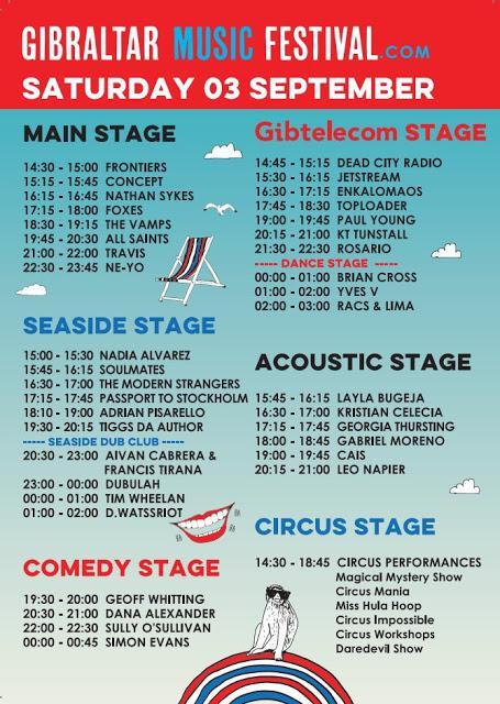 Horarios Gibraltar Music Festival