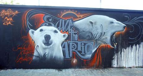 Street Art en las calles de Barcelona para salvar el Ártico