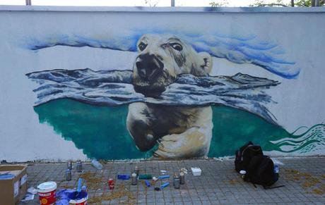 Street Art en las calles de Barcelona para salvar el Ártico