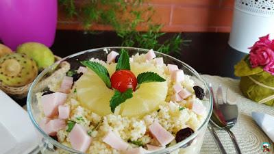 Cuscús con pavo y piña