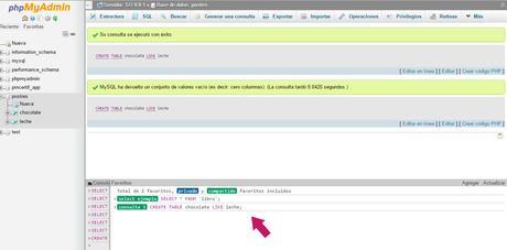 Guardar consultas en phpMyAdmin 4.5