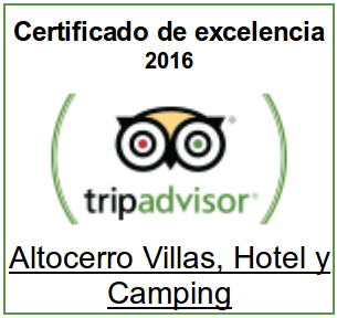 Certificado a la Excelencia en Hotel Alto Cerro