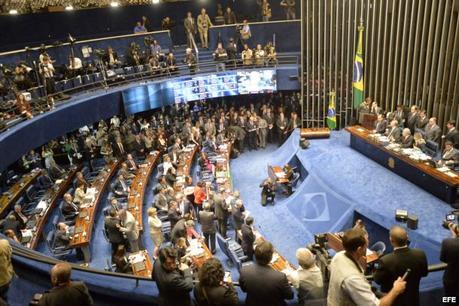 Vista general hoy, miércoles 31 de agosto de 2016, durante la última audiencia del juicio político contra la presidenta Dilma Rousseff, que concluirá con una votación en la que sus 81 miembros decidirán si finalmente es destituida o recupera el poder