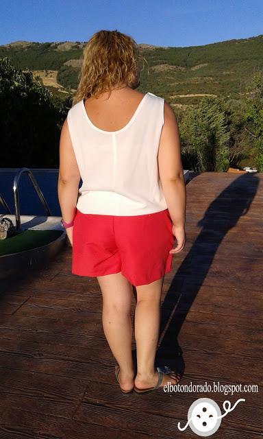 Short vintage y top con volante