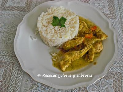 Pechuga de pavo con arroz