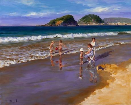 Ricardo-Sanz-Ninos-en-la-playa-81X100-cms-EN-VENTA