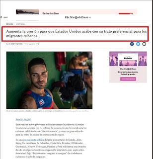 NY Times califica anacrónica política migratoria de EEUU hacia Cuba