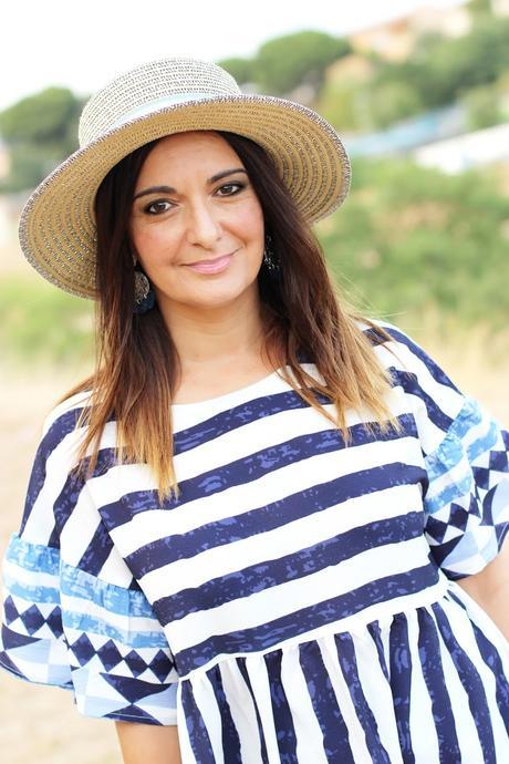 Vestido amplio de rayas