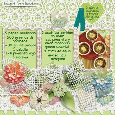 Gratín de espinacas y brócoli con queso azul
