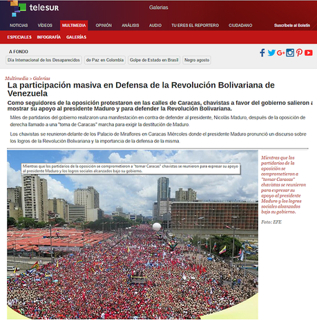 Imagenes falsas de la marcha de Maduro el #1S