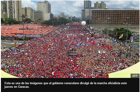 Imagenes falsas de la marcha de Maduro el #1S