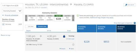 United Airlines fija sus tarifas de vuelos inaugurales a la Habana, tan bajo como $178 ida y vuelta