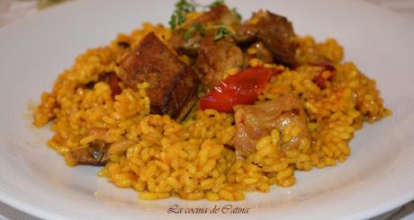 Arroz con magra de cerdo a la cerveza