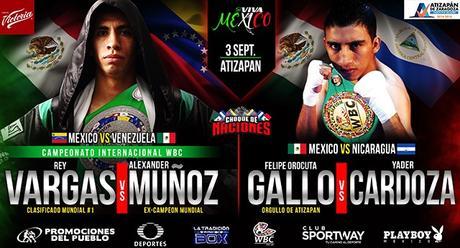 Rey Vargas vs Alexander Muñoz en Vivo – Sábado 3 de Septiembre del 2016