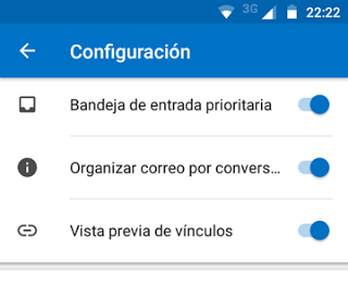 Como configurar la vista previa de vinculos en Outlook Movil